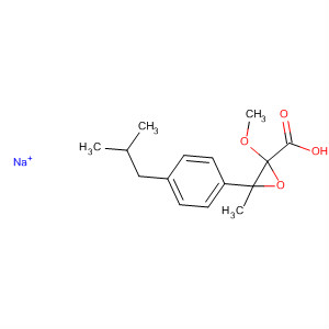 Oxiranecarboxylic acid,2-methoxy-3-methyl-3-[4-(2-methylpropyl)phenyl]-, sodium salt molecular structure