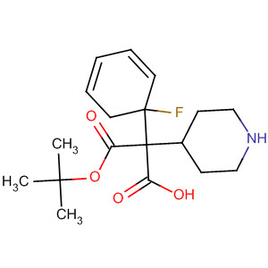 4-Piperidineacetic acid,1-[(1,1-dimethylethoxy)carbonyl]-4-(4-fluorophenyl)- molecular structure