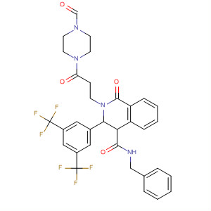 4-Isoquinolinecarboxamide,3-[3,5-bis(trifluoromethyl)phenyl]-2-[3-(4-formyl-1-piperazinyl)-3-oxopropyl]-1,2,3,4-tetrahydro-1-oxo-N-(phenylmethyl)-