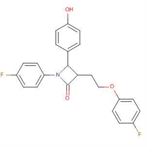 2-Azetidinone,3-[2-(4-fluorophenoxy)ethyl]-1-(4-fluorophenyl)-4-(4-hydroxyphenyl)- molecular structure