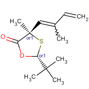 1,3-Oxathiolan-5-one,2-(1,1-dimethylethyl)-4-methyl-4-(2-methyl-1,3-butadienyl)-, (2R,4R)-rel- molecular structure