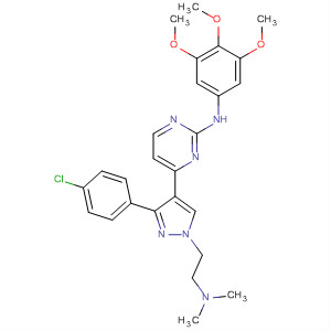 2-Pyrimidinamine,4-[3-(4-chlorophenyl)-1-[2-(dimethylamino)ethyl]-1H-pyrazol-4-yl]-N-(3,4,5-trimethoxyphenyl)- molecular structure