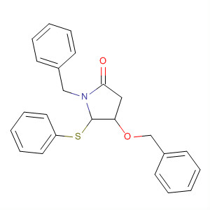 2-Pyrrolidinone, 4-(phenylmethoxy)-1-(phenylmethyl)-5-(phenylthio)- molecular structure