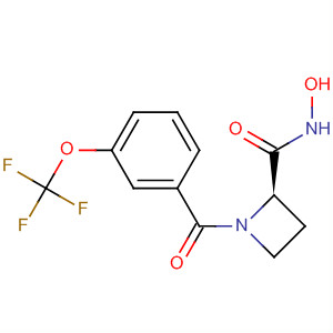 2-Azetidinecarboxamide, N-hydroxy-1-[3-(trifluoromethoxy)benzoyl]-,(2R)- molecular structure