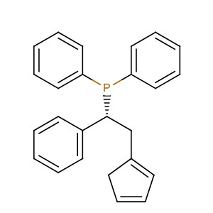 Phosphine, [(1R)-2-(cyclopentadienyl)-1-phenylethyl]diphenyl- molecular structure