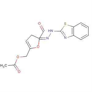 2-Furancarboxaldehyde, 5-[(acetyloxy)methyl]-,2-(2-benzothiazolylhydrazone) molecular structure