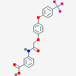 Benzoic acid, 3-[[[4-[4-(trifluoromethyl)phenoxy]phenoxy]acetyl]amino]- molecular structure