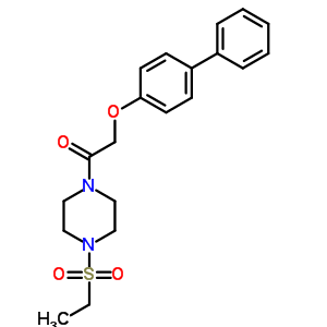 2-(biphenyl-4-yloxy)-1-[4-(ethylsulfonyl)piperazin-1-yl]ethanone molecular structure