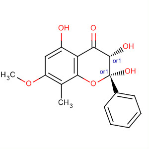 4H-1-Benzopyran-4-one,2,3-dihydro-2,3,5-trihydroxy-7-methoxy-8-methyl-2-phenyl-, (2R,3S)-rel- molecular structure