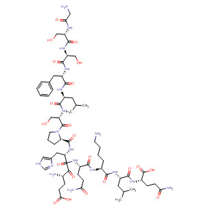 L-Glutamine,glycyl-L-seryl-L-seryl-L-phenylalanyl-L-leucyl-L-seryl-L-prolyl-L-a-glutamyl-L-histidyl-L-glutaminyl-L-lysyl-L-leucyl- molecular structure