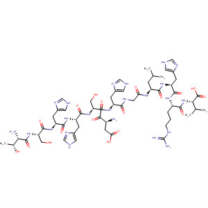 L-Valine,L-threonyl-L-seryl-L-histidyl-L-histidyl-L-a-aspartyl-L-seryl-L-histidylglycyl-L-leucyl-L-histidyl-L-arginyl- molecular structure