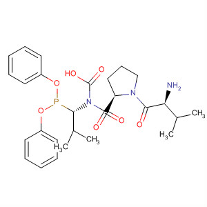 L-Prolinamide,N-carboxy-L-valyl-N-[(1S)-1-(diphenoxyphosphinyl)-2-methylpropyl]- molecular structure