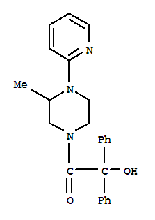 2-hydroxy-1-[3-methyl-4-(pyridin-2-yl)piperazin-1-yl]-2,2-diphenylethanone molecular structure