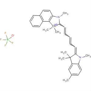 1H-Benz[e]indolium,2-[5-(1,3-dihydro-1,3,3,5-tetramethyl-2H-indol-2-ylidene)-1,3-pentadienyl]-1,1,3-trimethyl-, tetrafluoroborate(1-) molecular structure
