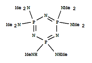 N~2~,N~2~,N~2~,N~2~,N~4~,N~4~,N~4~,N~4~,N~6~,N~6~-decamethyl-1,3,5,2lambda~5~,4lambda~5~,6lambda~5~-triazatriphosphinine-2,2,4,4,6,6-hexamine molecular structure
