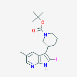 1-Piperidinecarboxylic acid, 3-(2-iodo-5-methyl-1H-pyrrolo[2,3-b]pyridin-3-yl)-, 1,1-dimethylethyl ester molecular structure