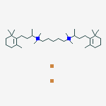 N,N,N',N'-tetramethyl-N,N'-bis[4-(2,6,6-trimethylcyclohex-1-en-1-yl)butan-2-yl]pentane-1,5-diaminium dibromide molecular structure
