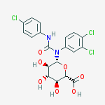 (2s,3s,4s,5r,6r)-6-[3,4-dichloro-n-[(4-chlorophenyl)carbamoyl]anilino]-3,4,5-trihydroxyoxane-2-carboxylic Acid molecular structure