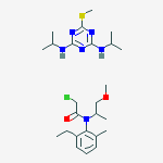 2-chloro-N-(2-ethyl-6-methyl-phenyl)-N-(1-methoxypropan-2-yl)acetamide; 6-methylsulfanyl-N,N-dipropan-2-yl-1,3,5-triazine-2,4-diamine