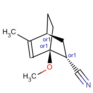 Bicyclo[2.2.2]oct-5-ene-2-carbonitrile, 1-methoxy-5-methyl-,(1R,2R,4S)-rel- molecular structure