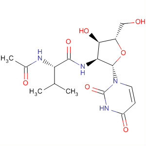 Uridine, 2'-[[(2S)-2-(acetylamino)-3-methyl-1-oxobutyl]amino]-2'-deoxy- molecular structure