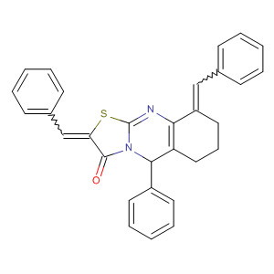 5H-Thiazolo[2,3-b]quinazolin-3(2H)-one,6,7,8,9-tetrahydro-5-phenyl-2,9-bis(phenylmethylene)- molecular structure