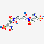 CUPRATE(4-),[.MU.-[5-(ACETYLAMINO)-3-[[4'-[(8-AMINO-1-(HYDROXY-.KAPPA.O)-3,6-DISULFO-2-NAPHTHALENYL)AZO-.KAPPA.N1]-3,3'-DI(HYDROXY-.KAPPA.O)[1,1'-BIPHENYL]-4-YL]AZO-.KAPPA.N1]-4-(HYDROXY-.KAPPA.O)-2,7-NAPHTHALENEDISULFONATO(8-)]]DI-,TETRASODIUM molecular structure