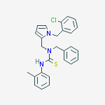 1-benzyl-1-[[1-[(2-chlorophenyl)methyl]pyrrol-2-yl]methyl]-3-(2-methylphenyl)thiourea molecular structure