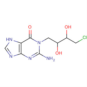 6H-Purin-6-one, 2-amino-1-(4-chloro-2,3-dihydroxybutyl)-1,7-dihydro- molecular structure