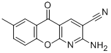 2-AMINO-7-METHYL-5-OXO-5H-(1)BENZOPYRANO-(2,3-B)PYRIDINE-3-CARBONITRILE, 98 molecular structure