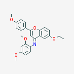 N-(2,4-dimethoxyphenyl)-6-ethoxy-2-(4-methoxyphenyl)chromen-4-imine molecular structure