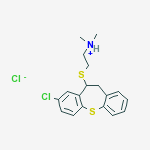 2-[(8-chloro-10,11-dihydrodibenzo[b,f]thiepin-10-yl)sulfanyl]-N,N-dimethylethanaminium chloride molecular structure