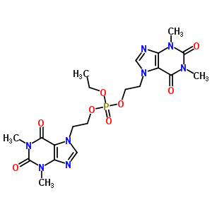 bis[2-(1,3-dimethyl-2,6-dioxo-1,2,3,6-tetrahydro-7H-purin-7-yl)ethyl] ethyl phosphate molecular structure