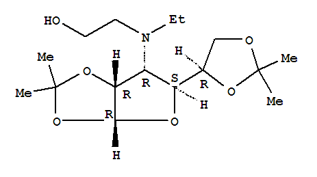 2-{[5-(2,2-dimethyl-1,3-dioxolan-4-yl)-2,2-dimethyltetrahydrofuro[2,3-d][1,3]dioxol-6-yl](ethyl)amino}ethanol 