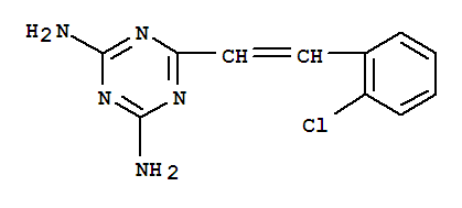 6-[2-(2-chlorophenyl)ethenyl]-1,3,5-triazine-2,4-diamine molecular structure
