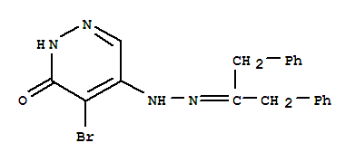 4-bromo-5-[2-(1,3-diphenylpropan-2-ylidene)hydrazinyl]pyridazin-3(2H)-one molecular structure
