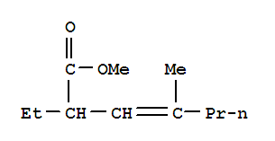 methyl (2R,3E)-2-ethyl-4-methylhept-3-enoate molecular structure