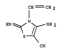 5-Thiazolecarbonitrile,4-amino-3-ethenyl-2,3-dihydro-2-imino- molecular structure