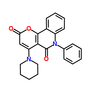 6-phenyl-4-(piperidin-1-yl)-2H-pyrano[3,2-c]quinoline-2,5(6H)-dione molecular structure