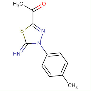 Ethanone,1-[4,5-dihydro-5-imino-4-(4-methylphenyl)-1,3,4-thiadiazol-2-yl]- molecular structure
