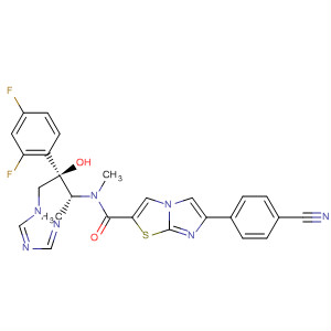 Imidazo[2,1-b]thiazole-2-carboxamide,6-(4-cyanophenyl)-N-[(1R,2R)-2-(2,4-difluorophenyl)-2-hydroxy-1-methyl-3-(1H-1,2,4-triazol-1-yl)propyl]-N-methyl- molecular structure
