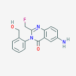 6-amino-2-(fluoromethyl)-3-[2-(hydroxymethyl)phenyl]quinazolin-4(3H)-one molecular structure