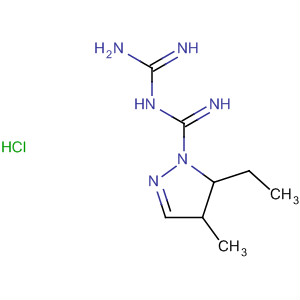 1H-Pyrazole-1-carboximidamide,N-(aminoiminomethyl)-5-ethyl-4,5-dihydro-4-methyl-,monohydrochloride molecular structure