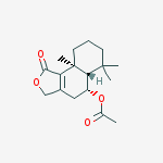 (5R,5aS,9aS)-6,6,9a-trimethyl-1-oxo-1,3,4,5,5a,6,7,8,9,9a-decahydronaphtho[1,2-c]furan-5-yl acetate molecular structure