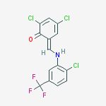 (6e)-2,4-dichloro-6-[[2-chloro-5-(trifluoromethyl)anilino]methylidene]cyclohexa-2,4-dien-1-one molecular structure
