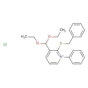Pyridinium, 3-(diethoxymethyl)-1-phenyl-2-[(phenylmethyl)thio]-, chloride molecular structure
