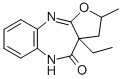 4H-Furo(2,3-b)(1,5)benzodiazepin-4-one, 2,3,3a,5-tetrahydro-3a-ethyl-2 -methyl- molecular structure