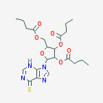[3,4-di(butanoyloxy)-5-(6-sulfanylidene-3h-purin-9-yl)oxolan-2-yl]methyl Butanoate molecular structure