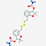 [7-[[(3-carbamoyloxy-2,2-dimethyl-3h-1-benzofuran-7-yl)methyltrisulfanyl]methyl]-2,2-dimethyl-3h-1-benzofuran-3-yl] Carbamate molecular structure