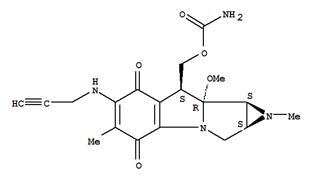[(1aR,8R,8aS,8bR)-8a-methoxy-1,5-dimethyl-4,7-dioxo-6-(prop-2-yn-1-ylamino)-1,1a,2,4,7,8,8a,8b-octahydroazireno[2',3':3,4]pyrrolo[1,2-a]indol-8-yl]methyl carbamate molecular structure